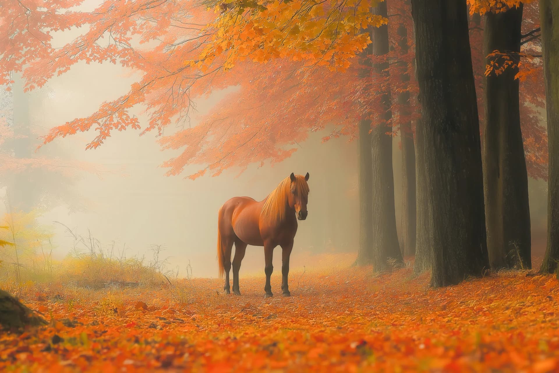 סוס בין עצים