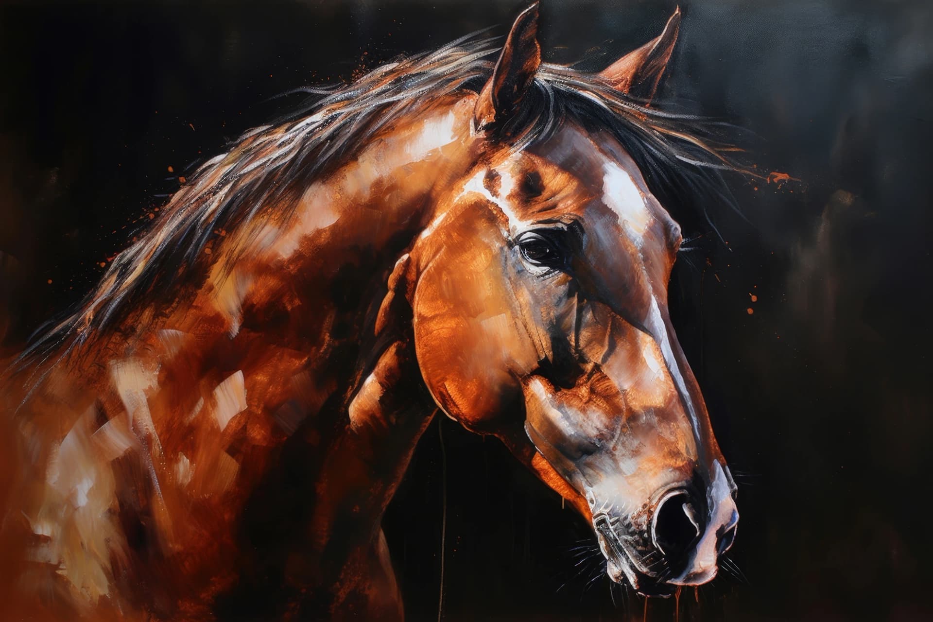 סוס בנוף אפל