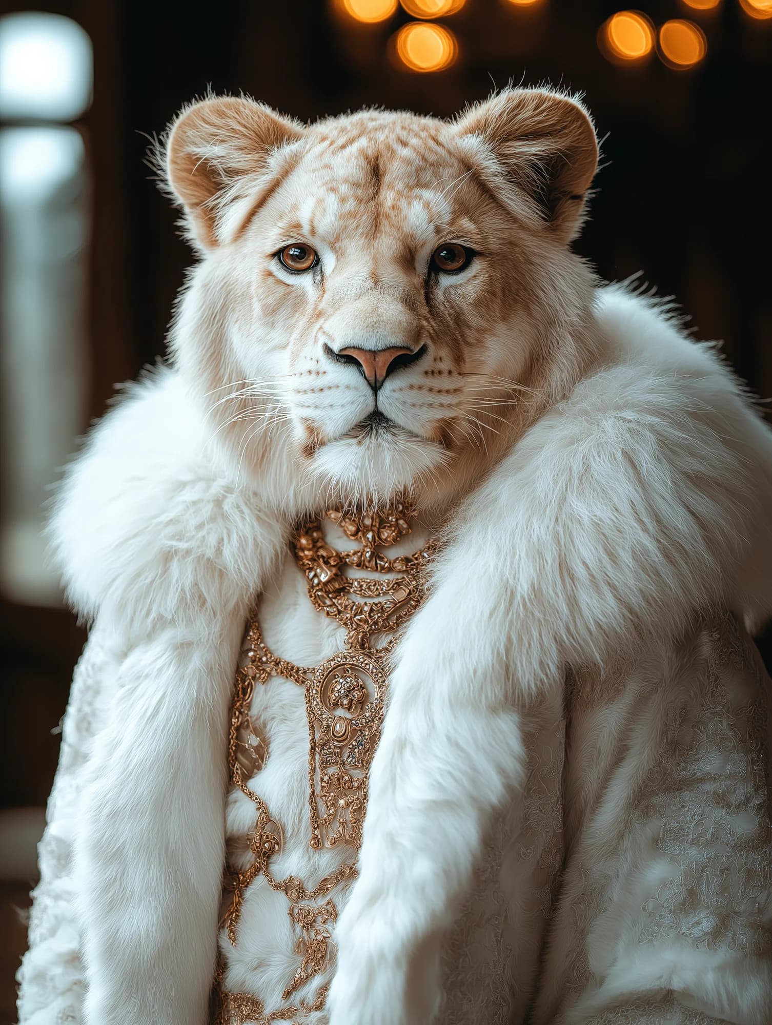 אריה בבגדים מלכותיים